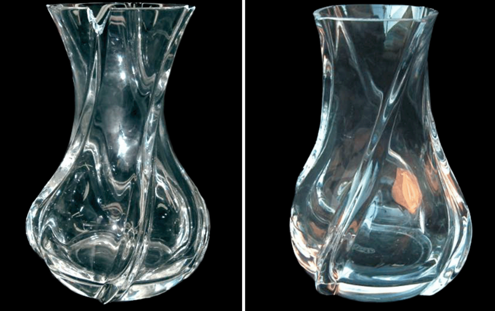 Baccarat Crystal Vase before and after